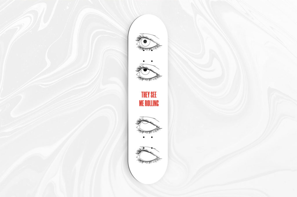 Rolling Eyes Skateboarding Design