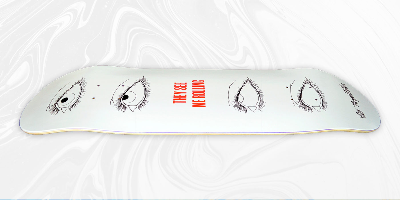 Rolling Eyes Skateboard Design